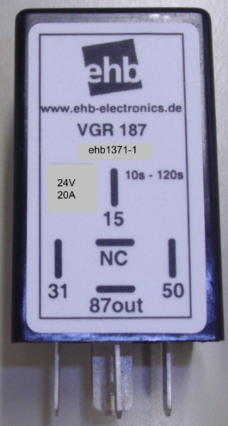 Vorglührelais VGR 187 / 24V - ehb, interner Fühler - ehb electronics Produkte ehb1371-1